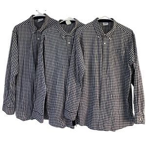 Lot of 3 HPI men’s button long sleeve uniform work shirt Large 6020
